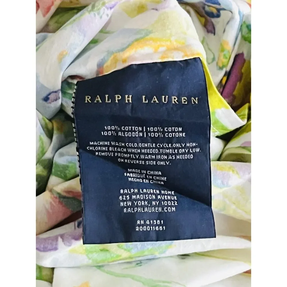 Rare Ralph Lauren Watch Hill Floral King Duvet Cover French Country Red Yellow